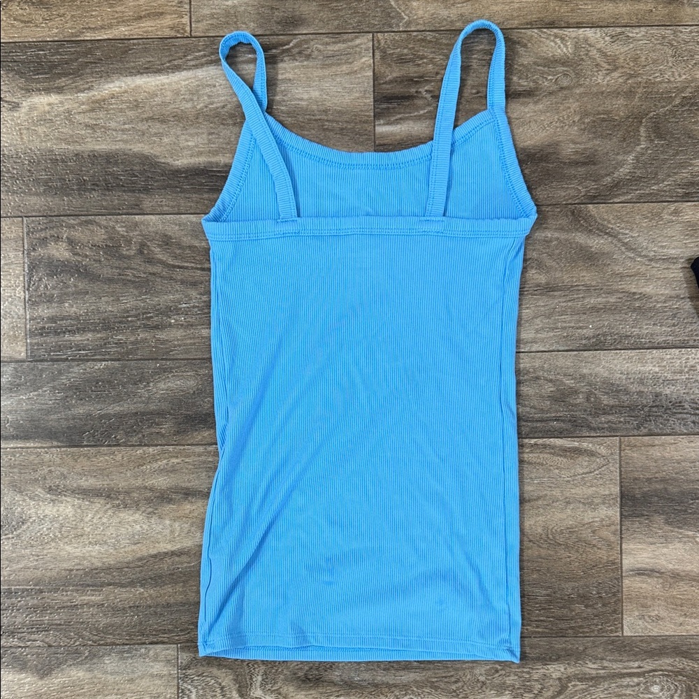 No Boundaries Bright Blue Ribbed Tank Top - Picture 2 of 2